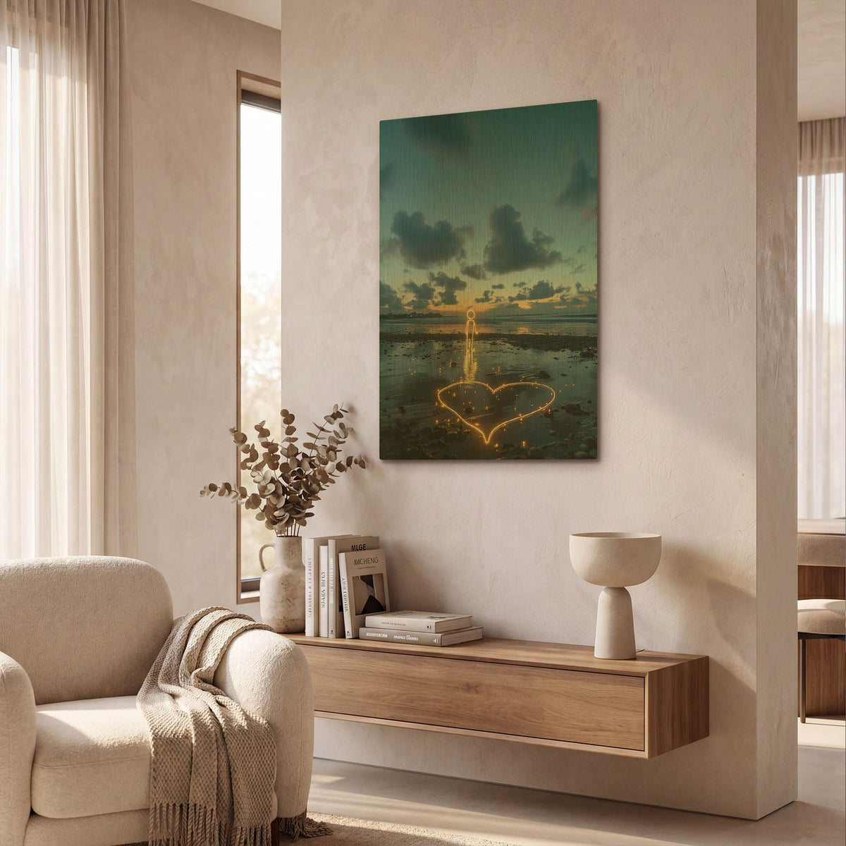 'Thinking of You' By r3darch0n Gold Metal Wall Art