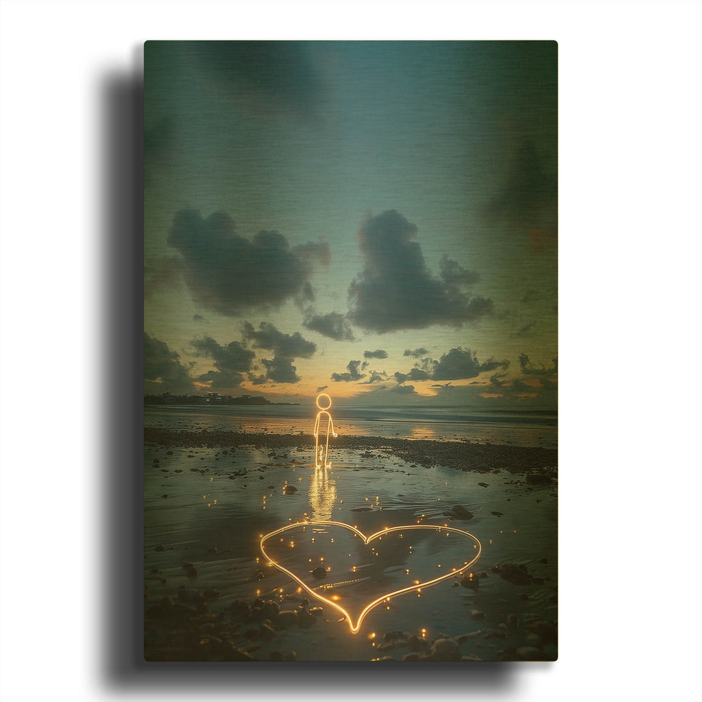 'Thinking of You' By r3darch0n Gold Metal Wall Art