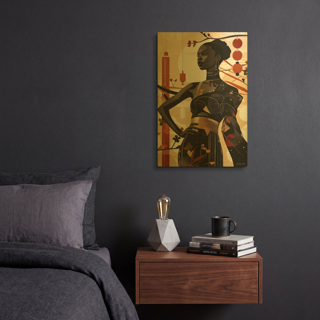 'Twilight Adorned - A Queen's Profile' By r3darch0n Gold Metal Wall Art