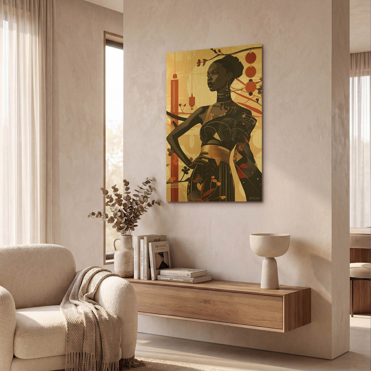 'Twilight Adorned - A Queen's Profile' By r3darch0n Gold Metal Wall Art