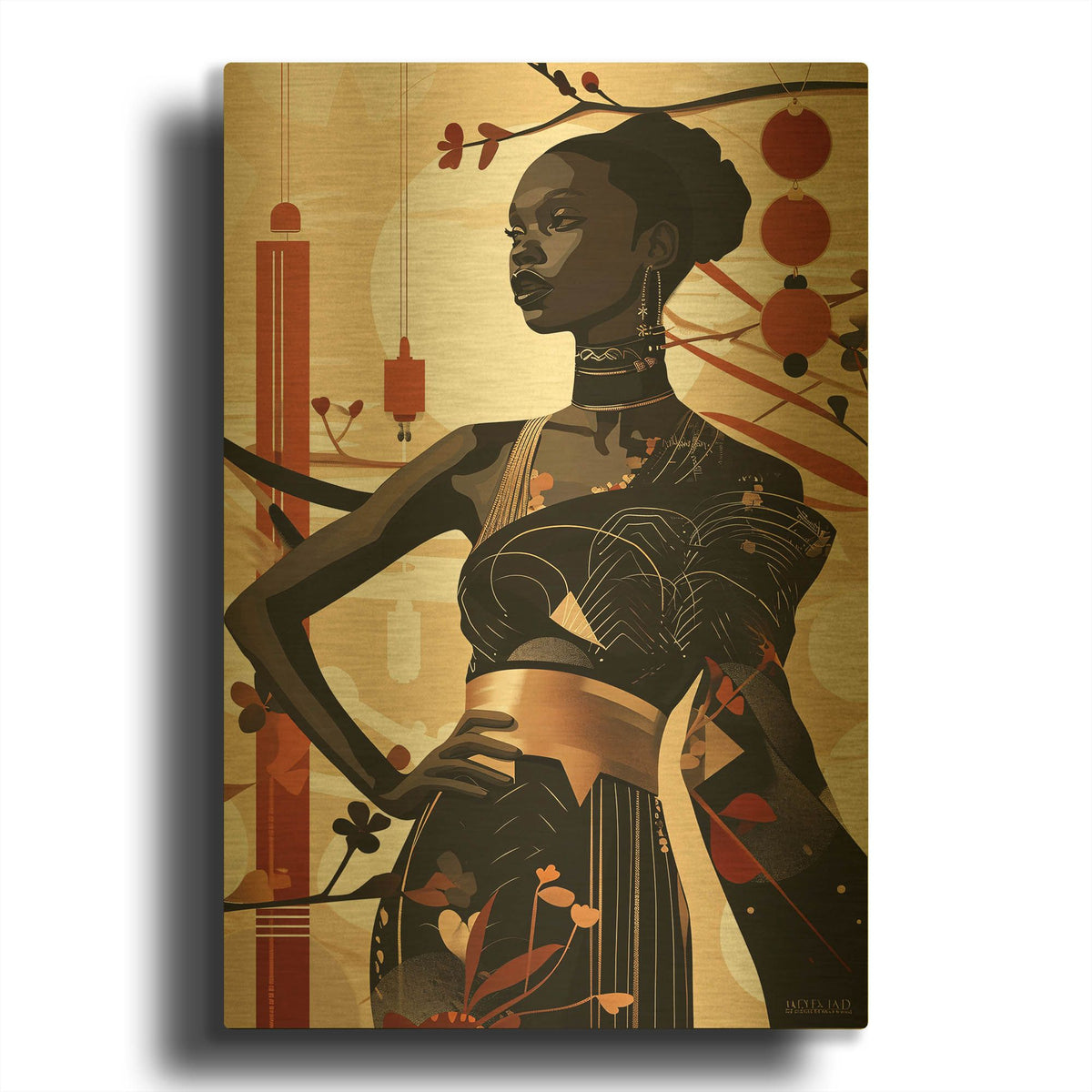 'Twilight Adorned - A Queen's Profile' By r3darch0n Gold Metal Wall Art