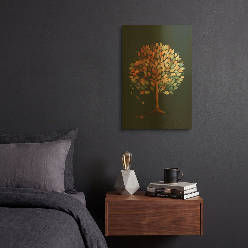 'Twilight in Autumn' By r3darch0n Gold Metal Wall Art