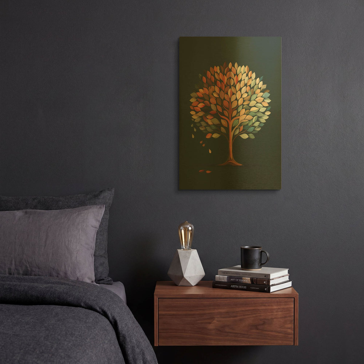 'Twilight in Autumn' By r3darch0n Gold Metal Wall Art