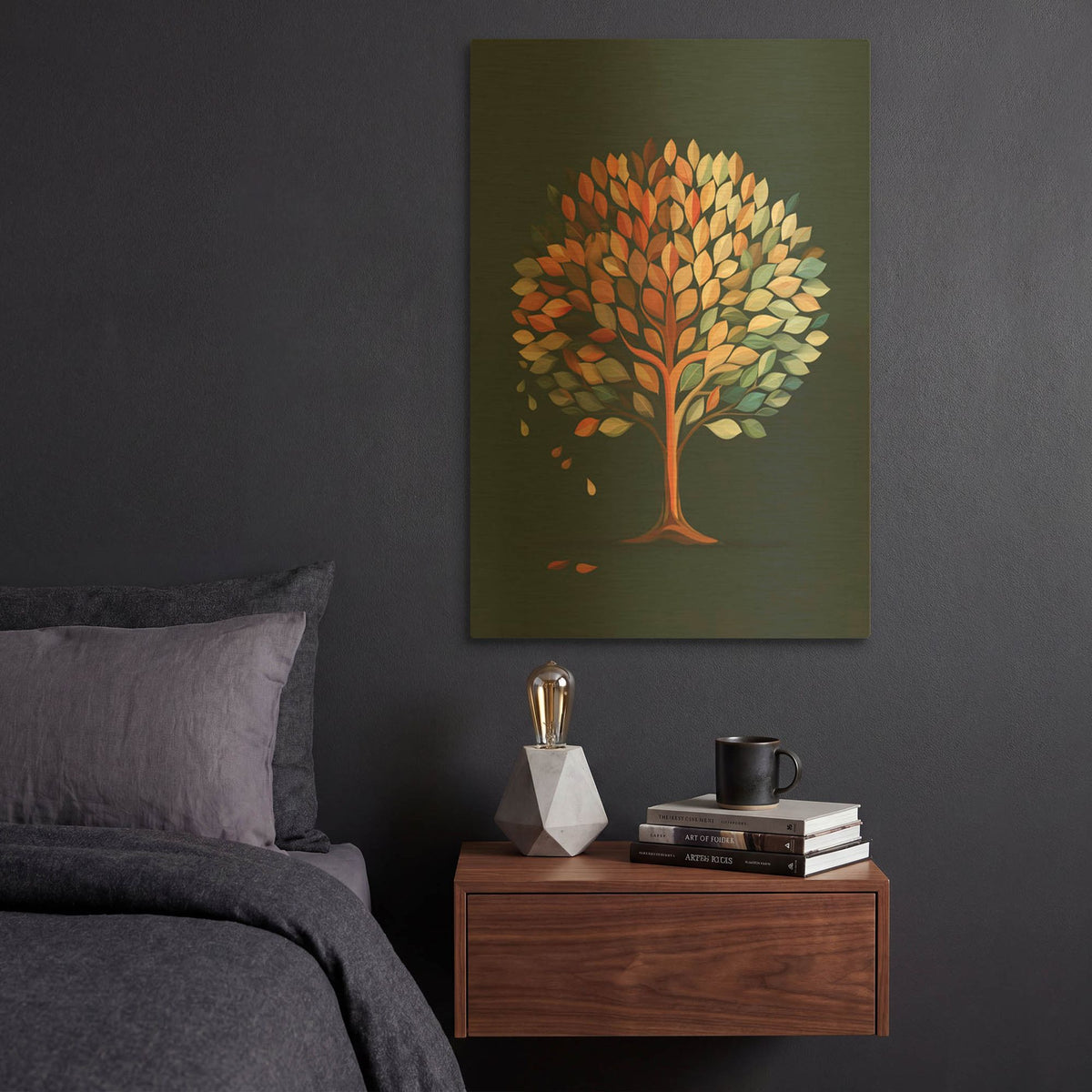 'Twilight in Autumn' By r3darch0n Gold Metal Wall Art