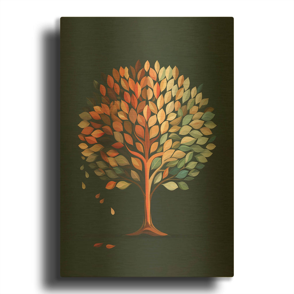 'Twilight in Autumn' By r3darch0n Gold Metal Wall Art