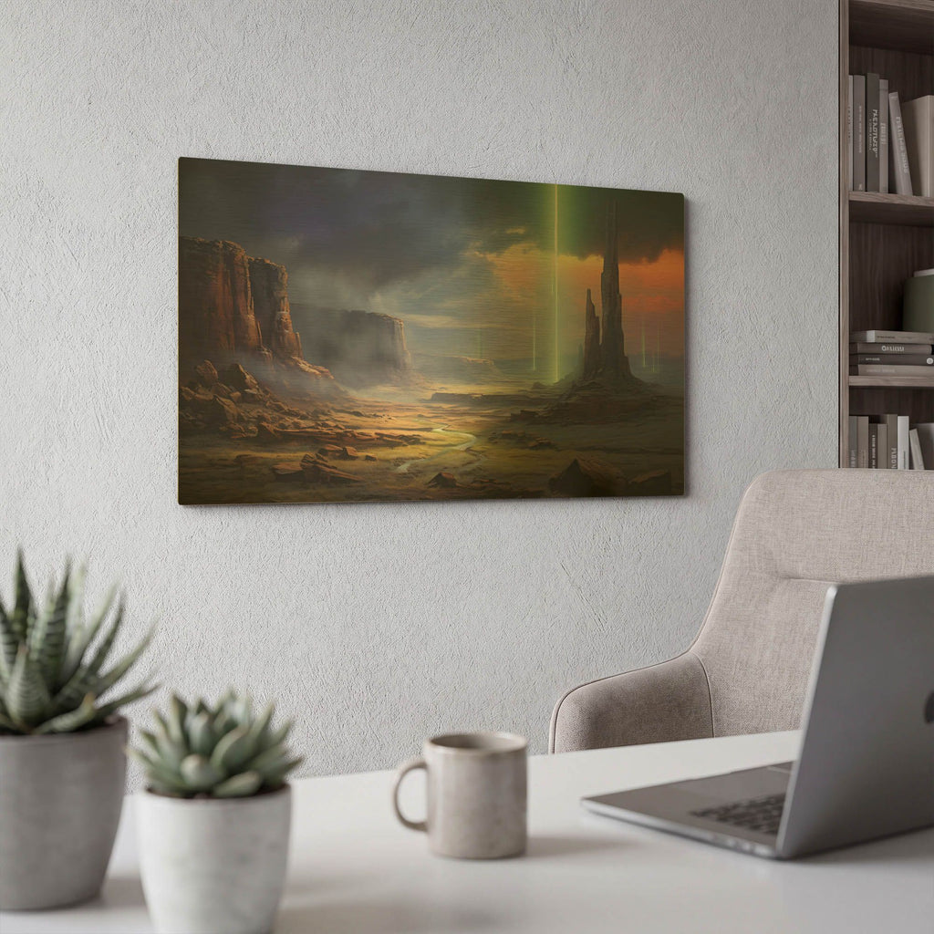'Unearthly Light Pillar' By r3darch0n Gold Metal Wall Art