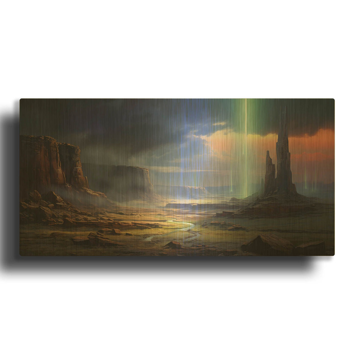 'Unearthly Light Pillar' By r3darch0n Gold Metal Wall Art