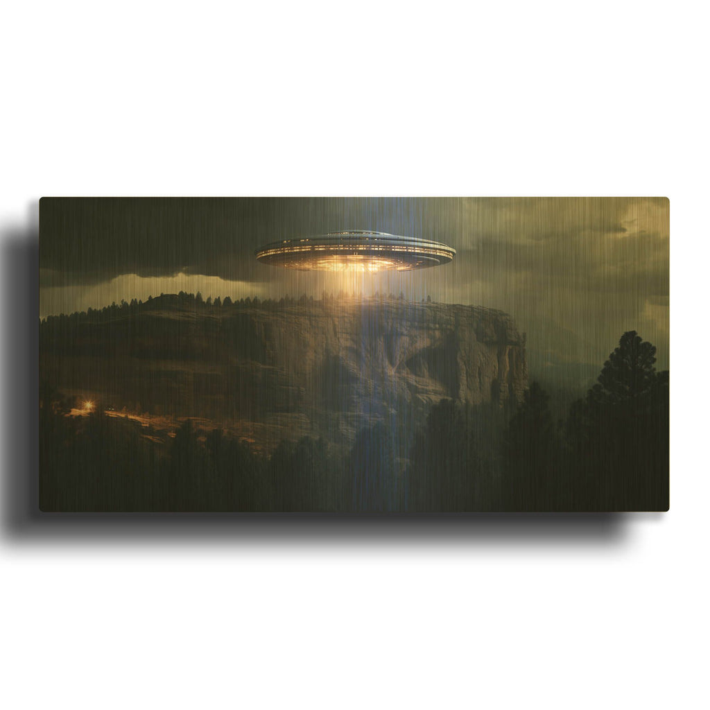 'Visitors' By r3darch0n Gold Metal Wall Art