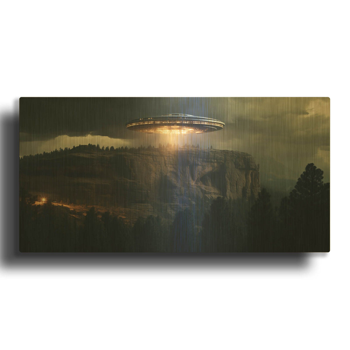'Visitors' By r3darch0n Gold Metal Wall Art