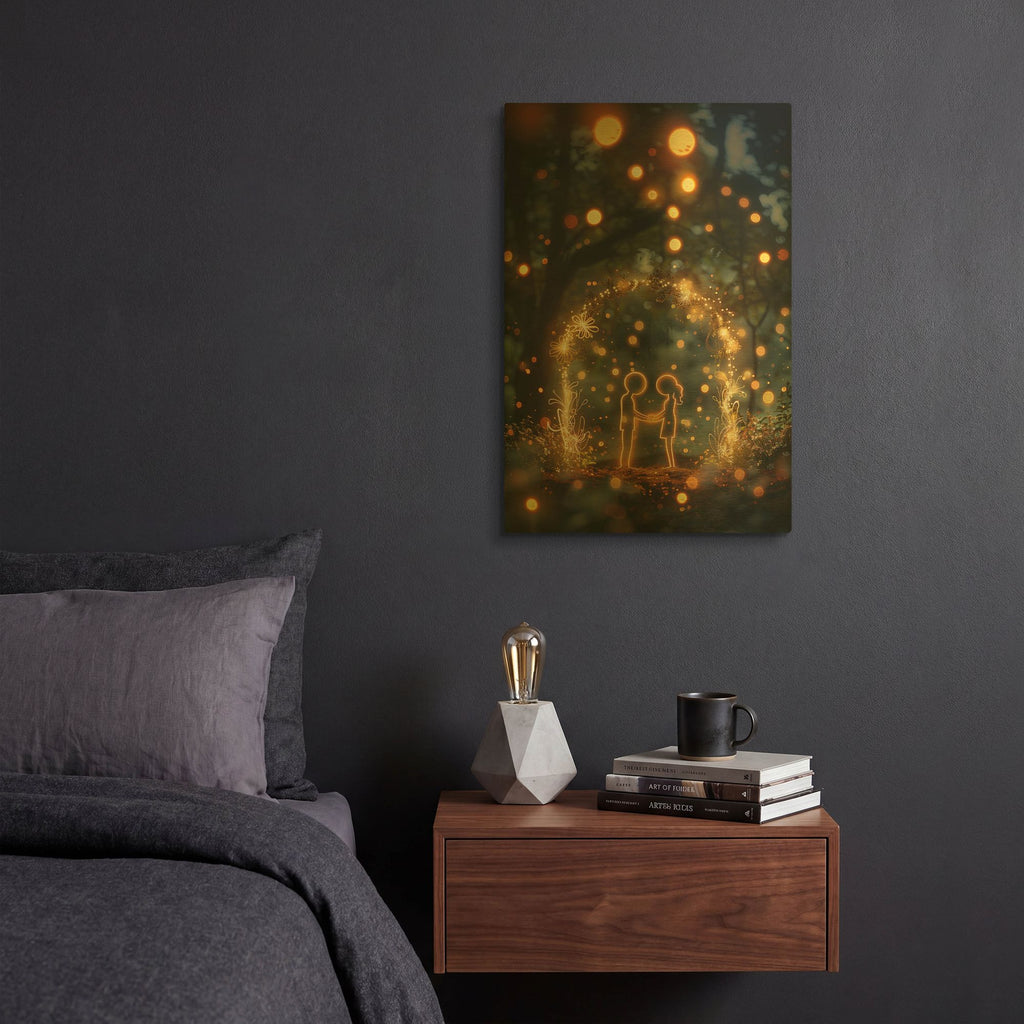 'Wedding in the Woods' By r3darch0n Gold Metal Wall Art