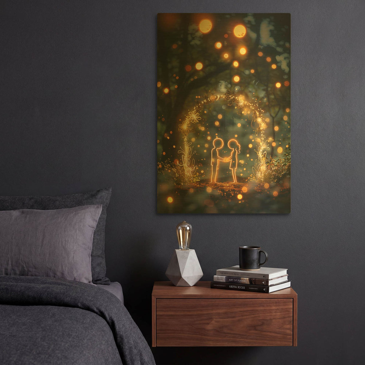 'Wedding in the Woods' By r3darch0n Gold Metal Wall Art