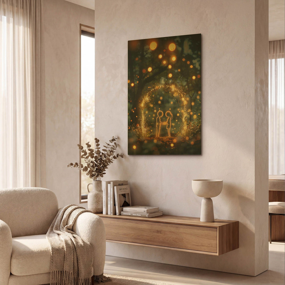 'Wedding in the Woods' By r3darch0n Gold Metal Wall Art