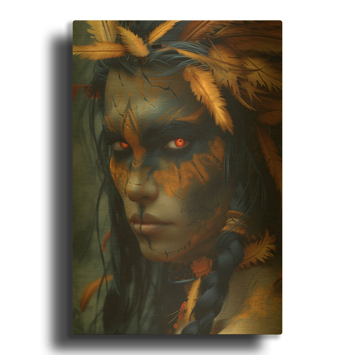 'Wild Mystic' By r3darch0n Gold Metal Wall Art