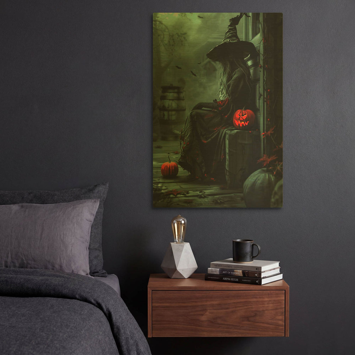 'Witch on the Porch' By r3darch0n Gold Metal Wall Art