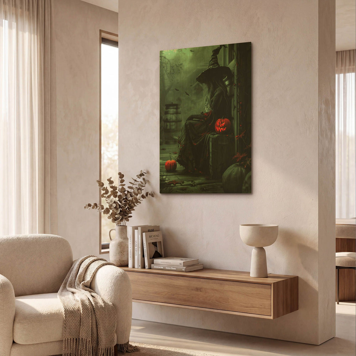 'Witch on the Porch' By r3darch0n Gold Metal Wall Art
