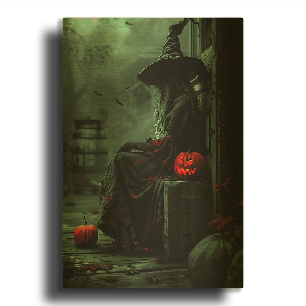'Witch on the Porch' By r3darch0n Gold Metal Wall Art