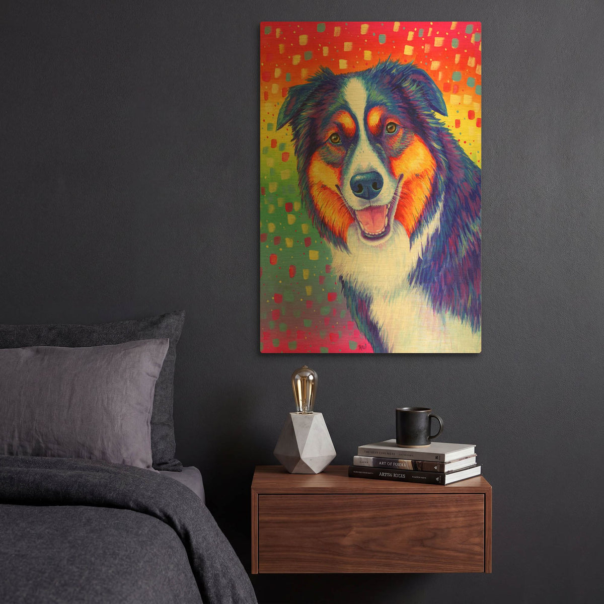 'Australian Shepherd' By Rebecca Wang Art Gold Metal Wall Art