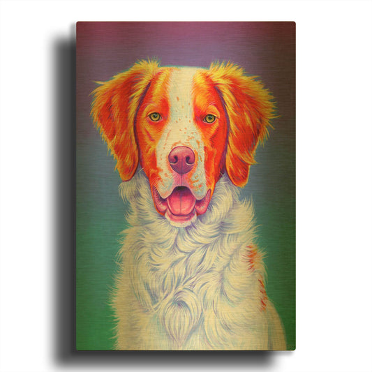 'Brittany Spaniel' By Rebecca Wang Art Gold Metal Wall Art