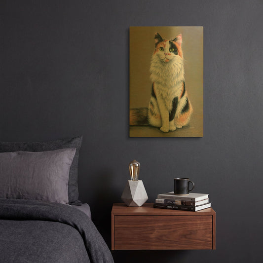 'Calico Cat' By Rebecca Wang Art Gold Metal Wall Art
