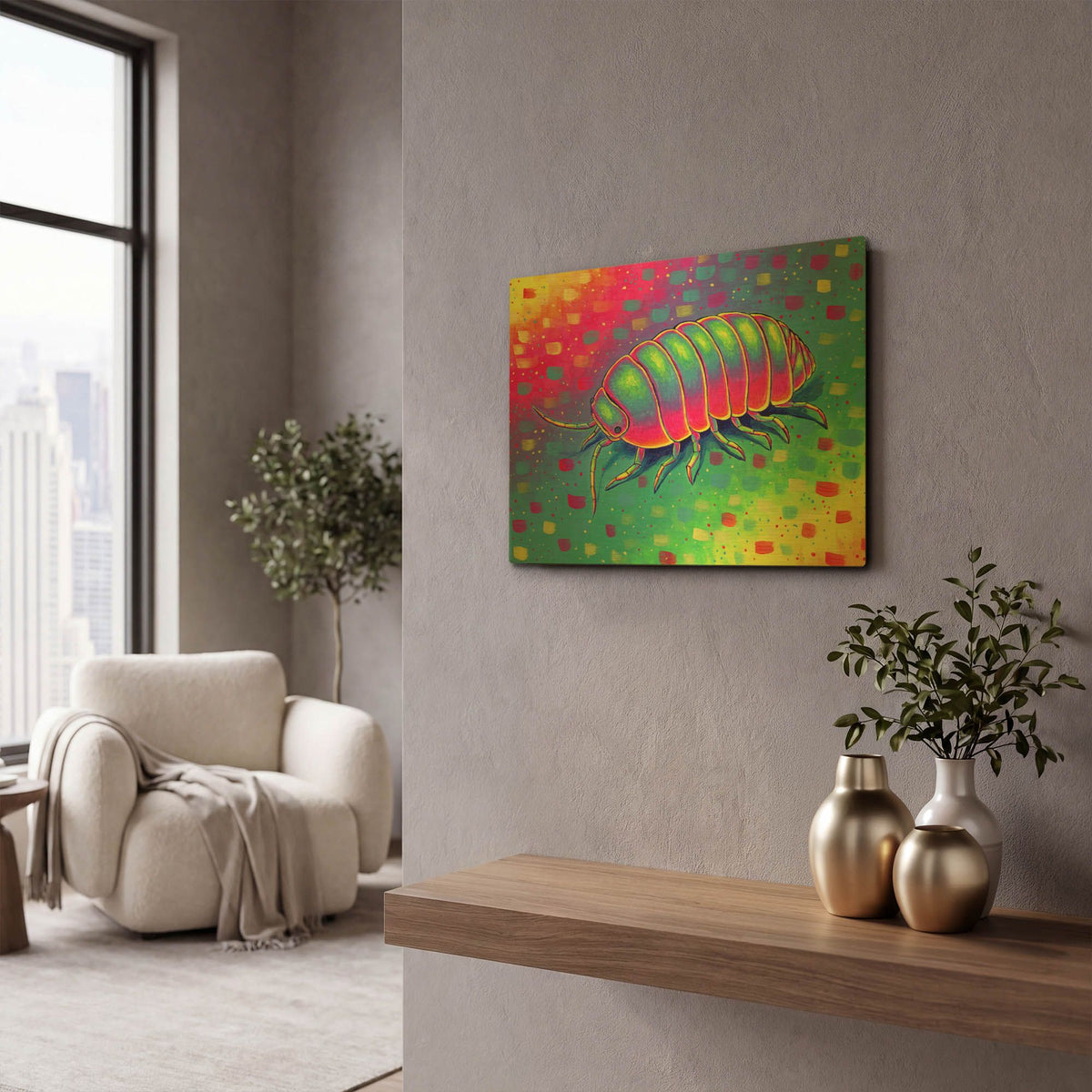 'Psychedelic Isopod' By Rebecca Wang Art Gold Metal Wall Art