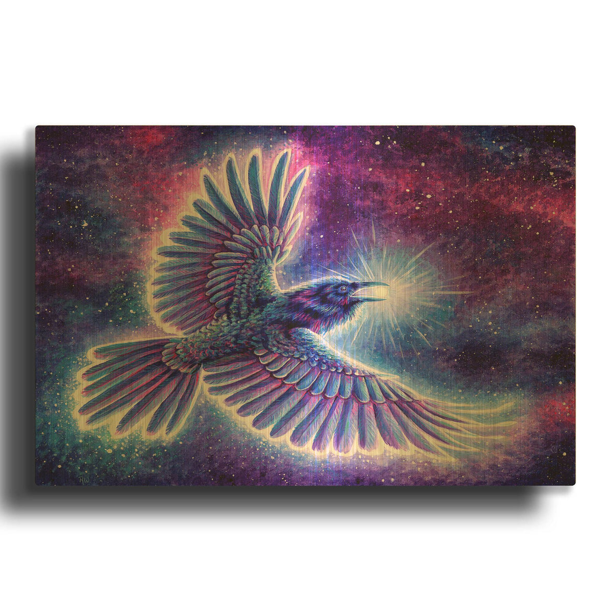 'Raven Placing The Stars' By Rebecca Wang Art Gold Metal Wall Art