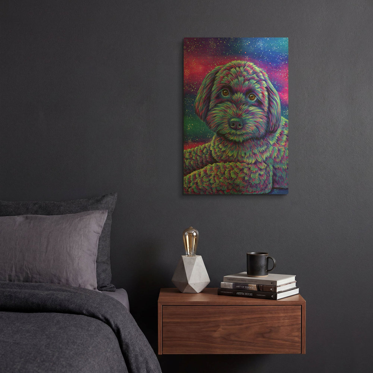 'Starry Schnoodle' By Rebecca Wang Art Gold Metal Wall Art