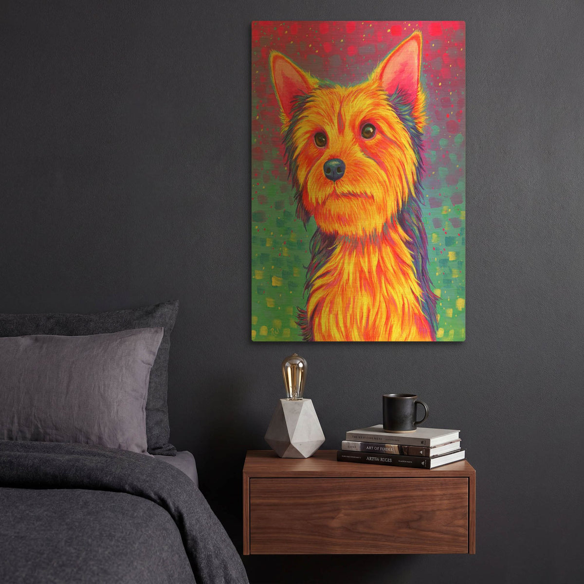 'Yorkshire Terrier' By Rebecca Wang Art Gold Metal Wall Art