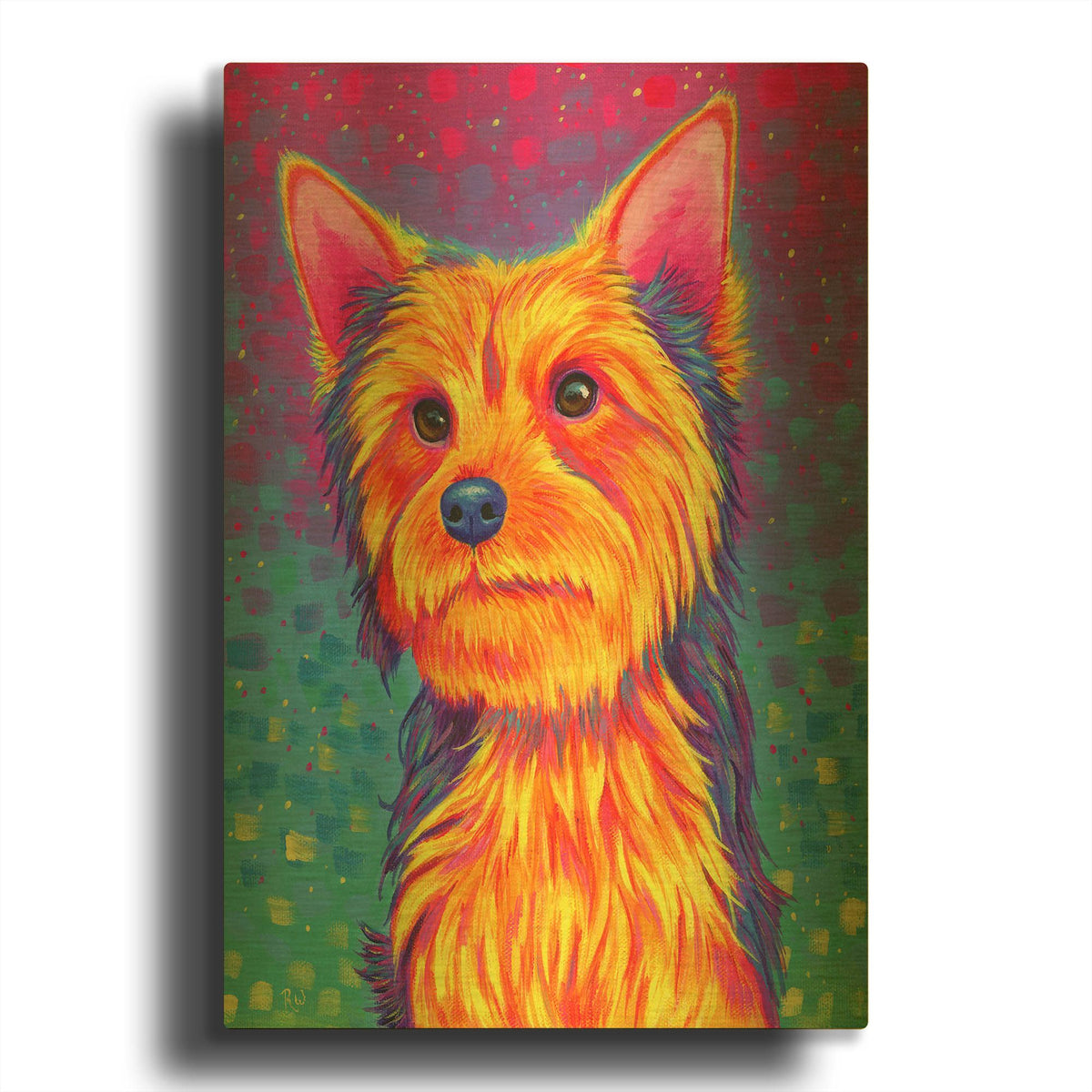 'Yorkshire Terrier' By Rebecca Wang Art Gold Metal Wall Art