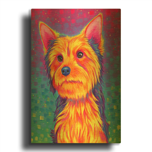 'Yorkshire Terrier' By Rebecca Wang Art Gold Metal Wall Art