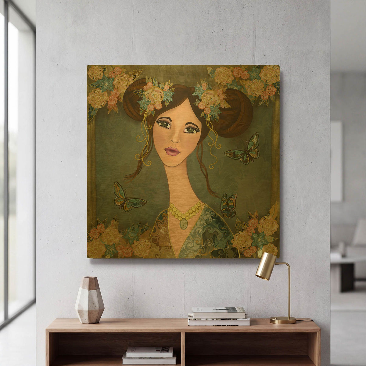'Caroline' By Romantz Art Gold Metal Wall Art