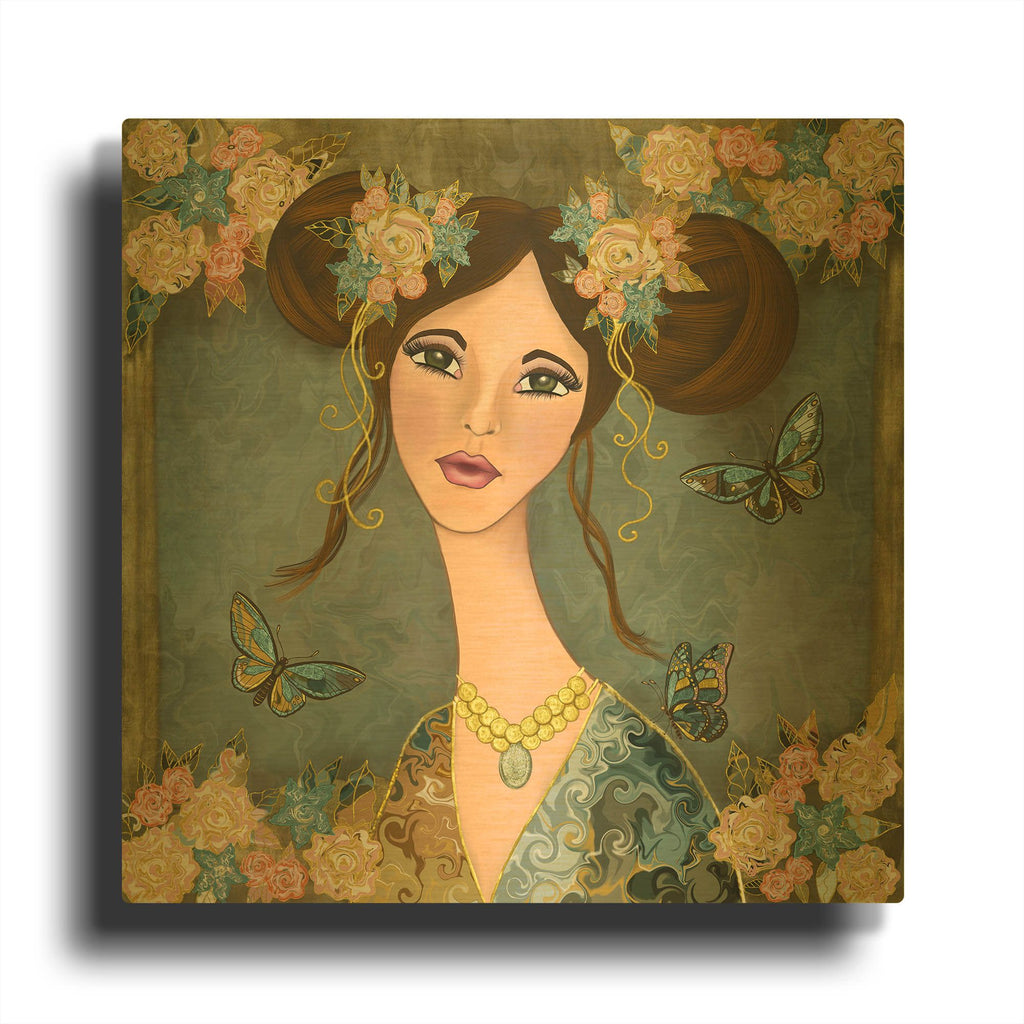 'Caroline' By Romantz Art Gold Metal Wall Art