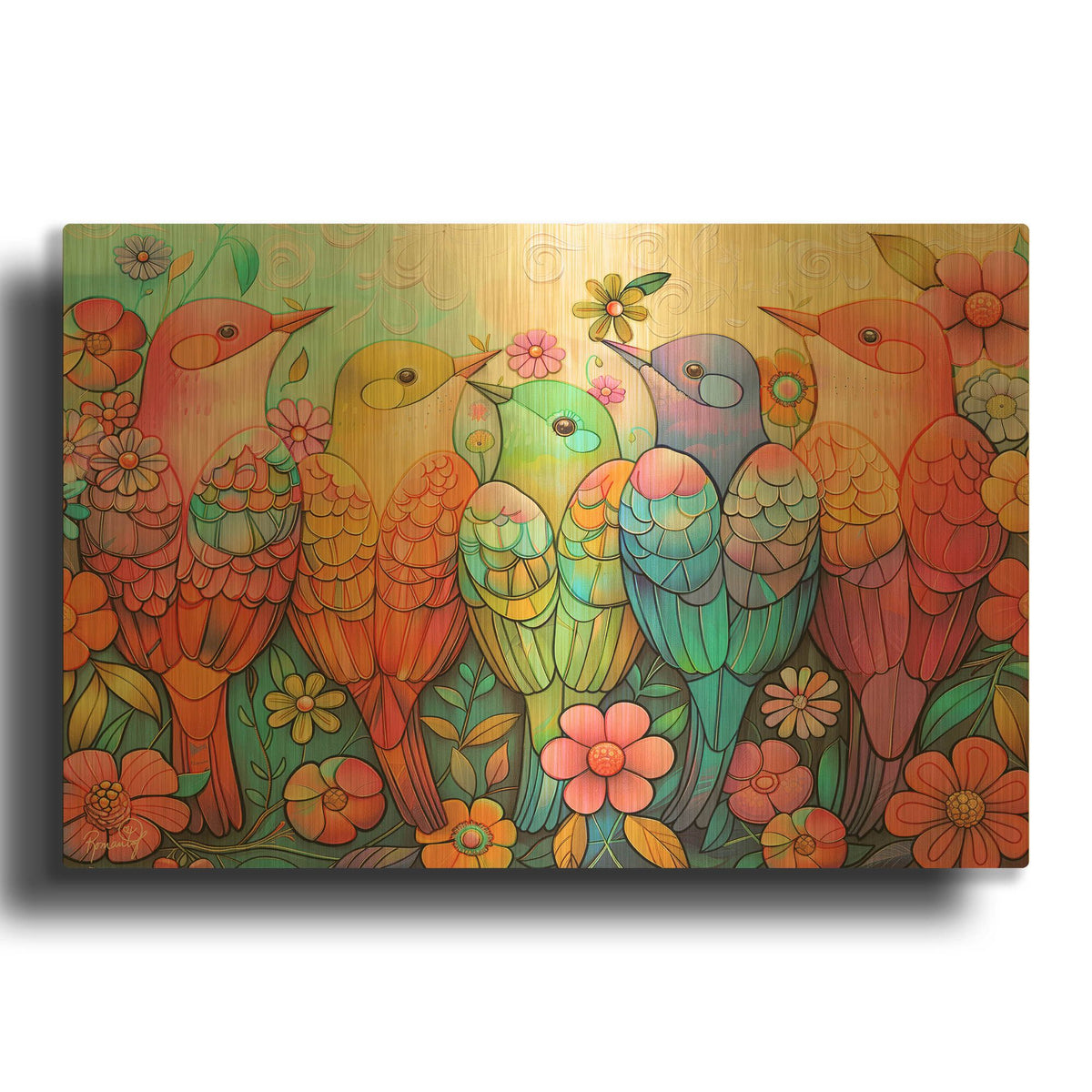 'Color Squad - The Chorus Line' By Romantz Art Gold Metal Wall Art