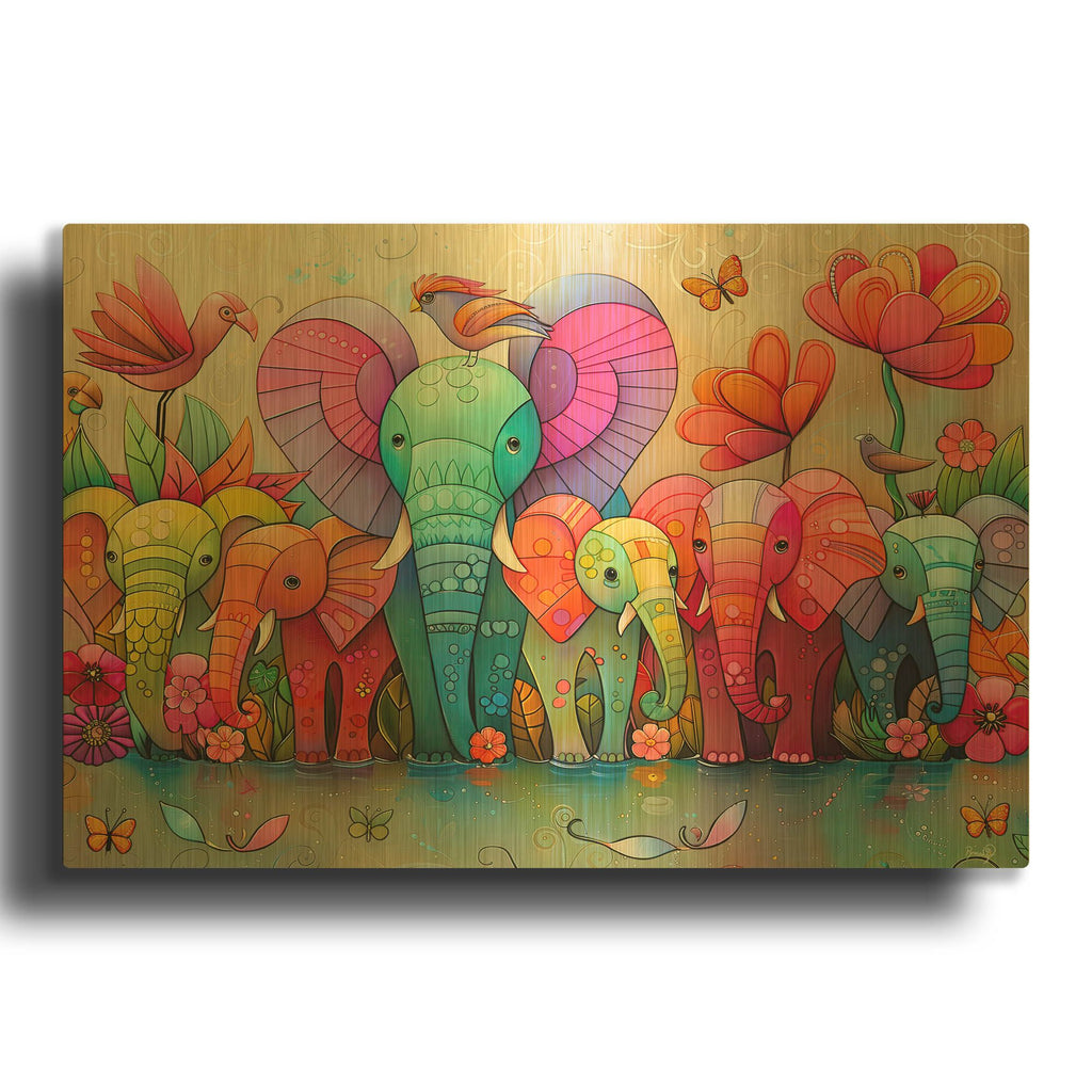 'Color Squad - The Nanny' By Romantz Art Gold Metal Wall Art