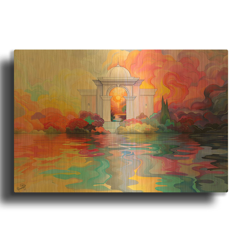 'Echoes Of The Dream' By Romantz Art Gold Metal Wall Art