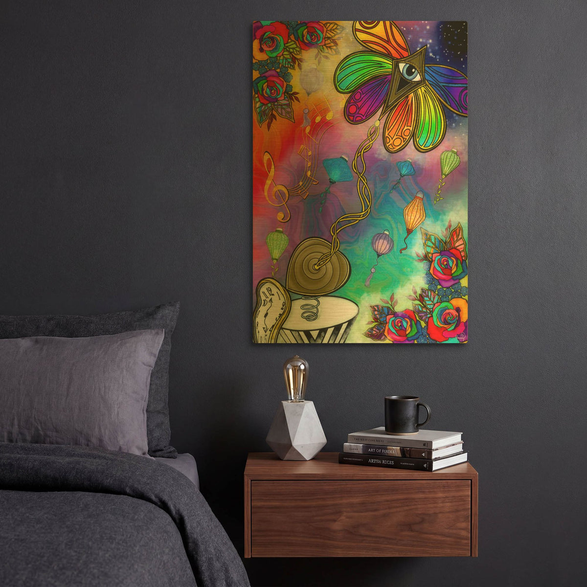 'The Anchor And The Kite' By Romantz Art Gold Metal Wall Art