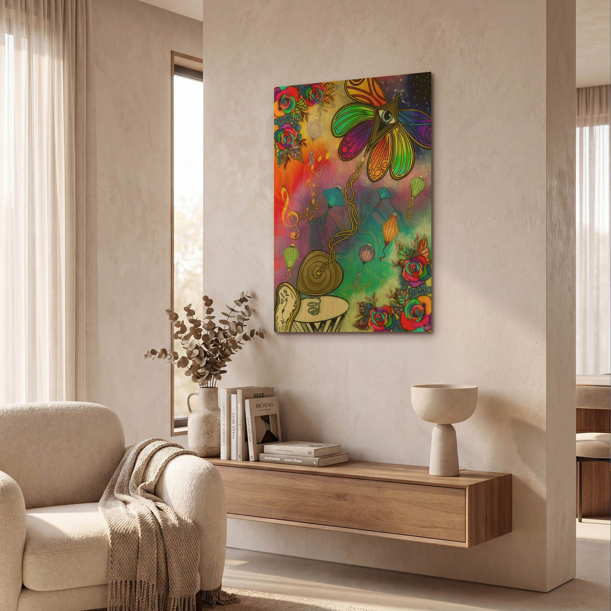 'The Anchor And The Kite' By Romantz Art Gold Metal Wall Art