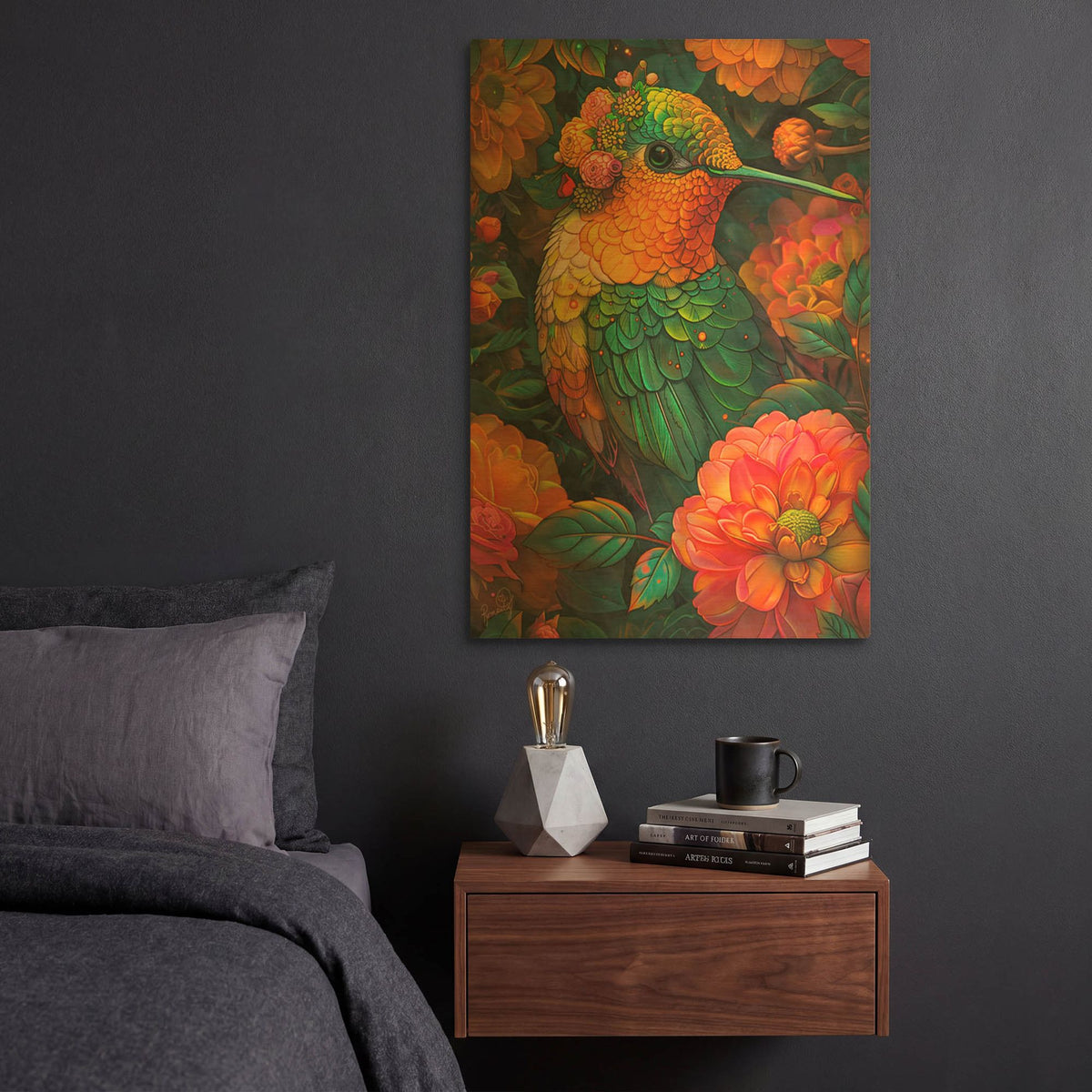 'The Winged Garden - Iridessa' By Romantz Art Gold Metal Wall Art