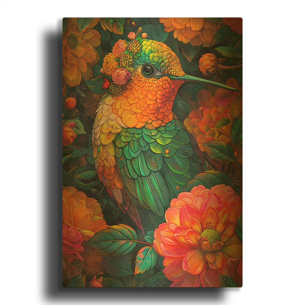 'The Winged Garden - Iridessa' By Romantz Art Gold Metal Wall Art