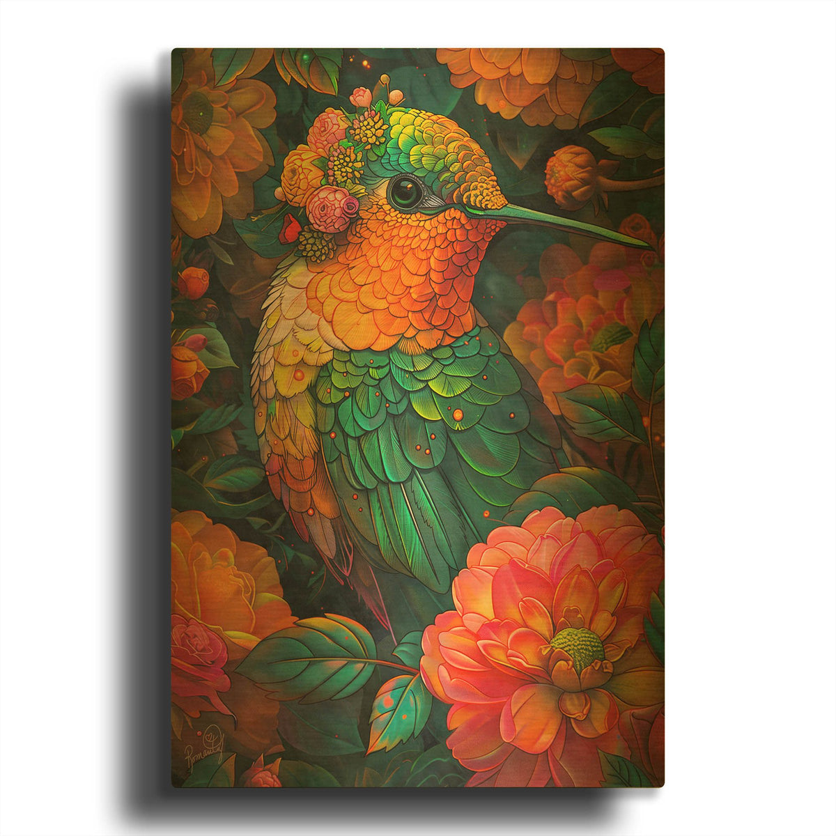 'The Winged Garden - Iridessa' By Romantz Art Gold Metal Wall Art