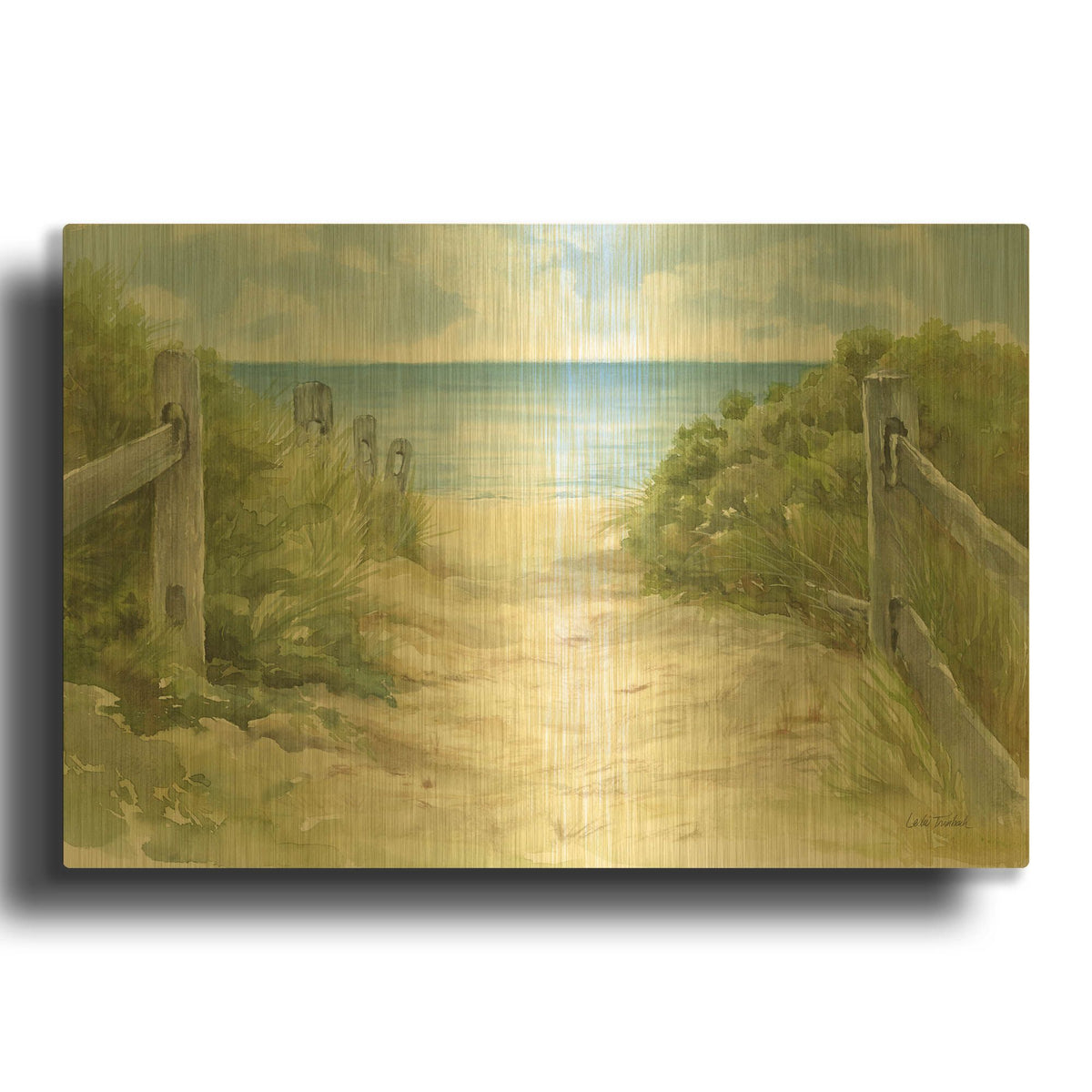 'Cap Cod Path' By Leslie Trimbach Gold Metal Wall Art