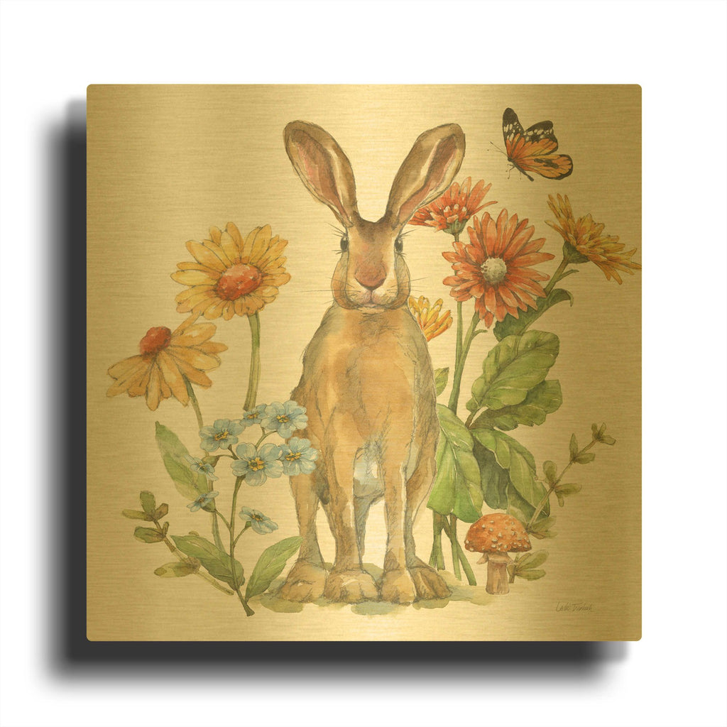 'In The Garden 5' By Leslie Trimbach Gold Metal Wall Art
