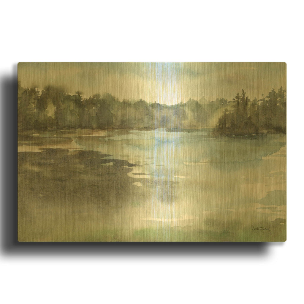 'Lake Manuka' By Leslie Trimbach Gold Metal Wall Art