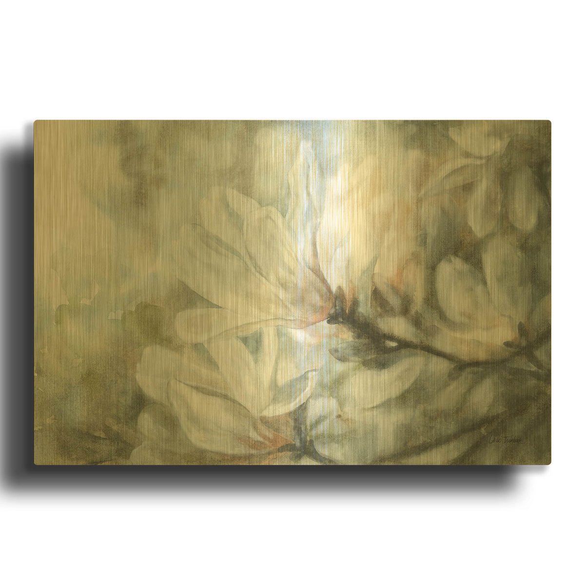 'Magnolia' By Leslie Trimbach Gold Metal Wall Art