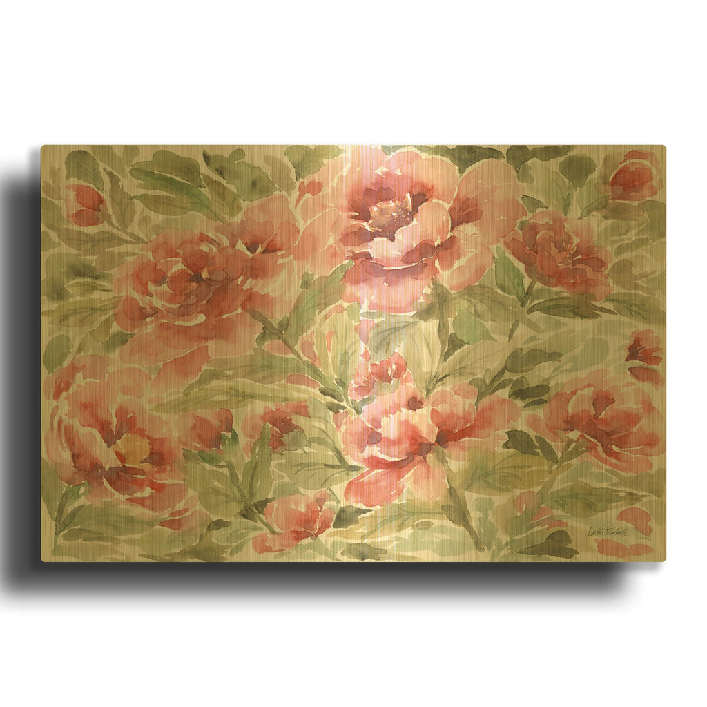 'Pink Peony' By Leslie Trimbach Gold Metal Wall Art