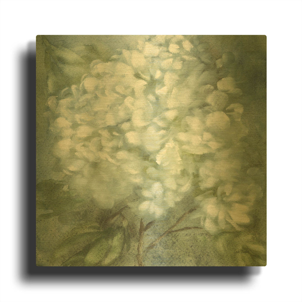 'Twilight Hydrangea' By Leslie Trimbach Gold Metal Wall Art