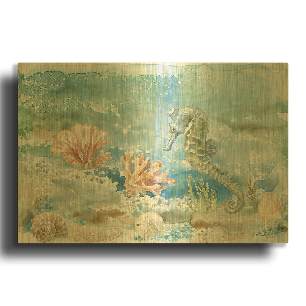 'Under Sea Life 2' By Leslie Trimbach Gold Metal Wall Art