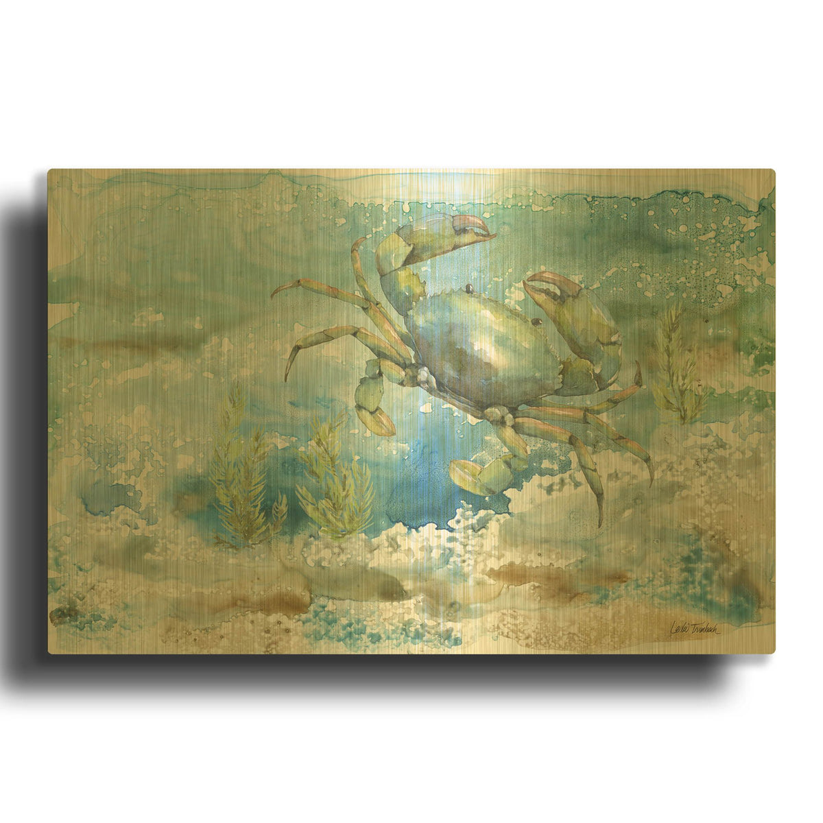 'Under Sea Life 3' By Leslie Trimbach Gold Metal Wall Art