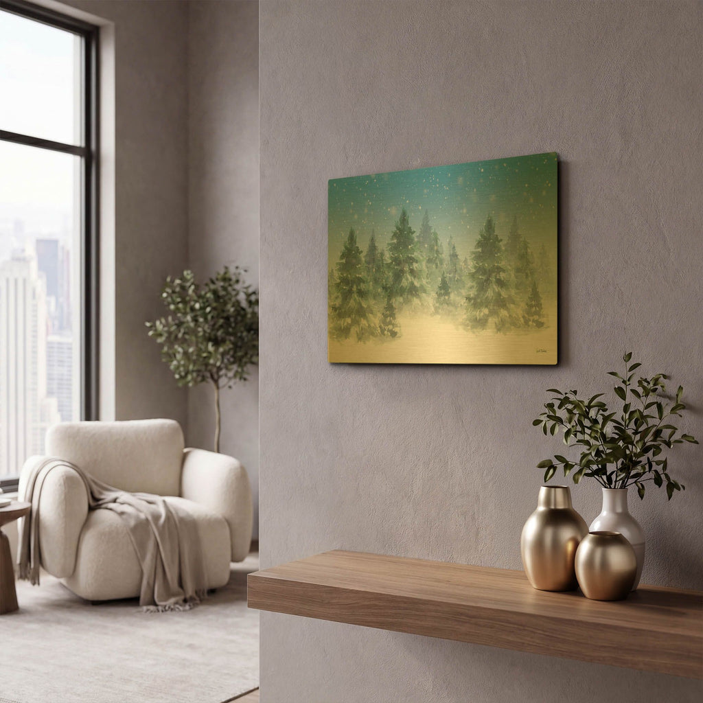 'Winter Trees' By Leslie Trimbach Gold Metal Wall Art
