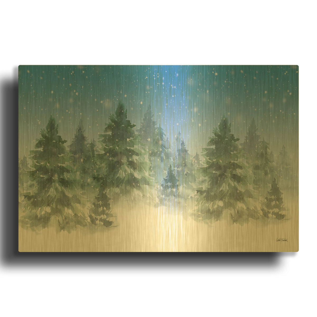 'Winter Trees' By Leslie Trimbach Gold Metal Wall Art