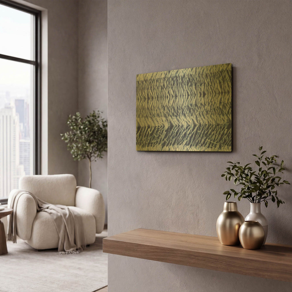 'Shiboriscapes 5' By Leslie Trimbach Gold Metal Wall Art